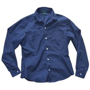 J Crew Button Up Shirt Boy's Size 12 Navy Blue